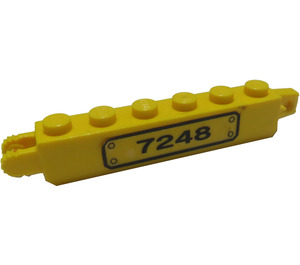 LEGO Jaune Charnière Brique 1 x 6 Verrouillage Double avec "7248" sur Clear Background (Droite) Autocollant (30388)