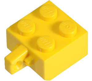 LEGO Gul Hengsel Kloss 2 x 2 Låsende med 1 Finger Vertikal (ingen akselhull) (30389)