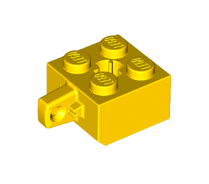 LEGO Yellow Hinge Brick 2 x 2 Locking with 1 Finger Vertical with Axle Hole (30389 / 49714)