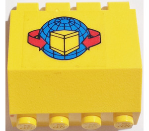 LEGO Jaune Charnière Panneau 2 x 4 x 3.3 avec Air Cargo' avec Package, rouge Arrows Autocollant (2582)