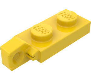 LEGO Gul Hængsel Plade 1 x 2 Låsning med Single Finger på Ende Lodret uden bundrille (44301 / 49715)