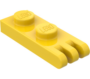 LEGO Yellow Hinge Plate 1 x 2 with 3 Stubs and Solid Studs