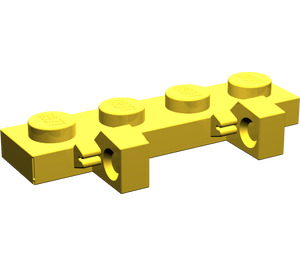 LEGO Yellow Hinge Plate 1 x 4 Locking with Two Stubs (44568 / 51483)