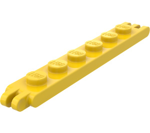 LEGO Gul Gångjärn Platta 1 x 6 med 2 och 3 Stubbar på Ends (4504)