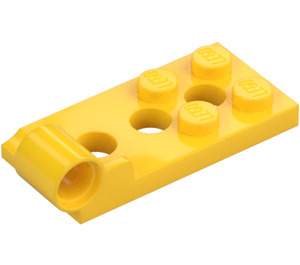 LEGO Geel Scharnier Plaat Onderkant 2 x 4 met 4 Noppen en 3 pin gaten (98285)