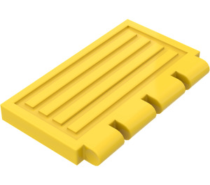 LEGO Gul Hengsel Tile 2 x 4 med Ribs (2873)