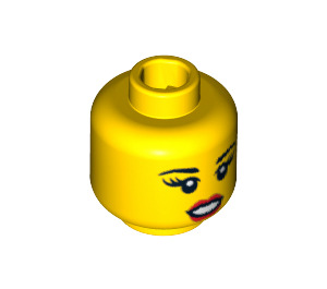 LEGO Yellow Hollywood Starlet Head (Safety Stud) (3626 / 11490)