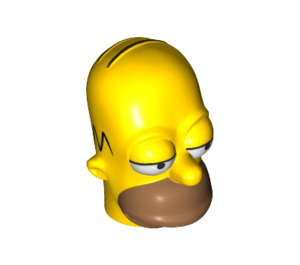 LEGO Geel Homer Simpson Hoofd met Partially Open Ogen (16356)