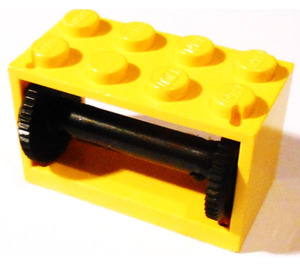 LEGO Yellow Hose Reel 2 x 4 x 2 Holder with Spool