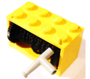 LEGO Yellow Hose Reel 2 x 4 x 2 Holder with Spool and String and Light Gray Hose Nozzle