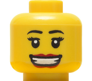 LEGO Amarillo Hula Dancer Cabeza (Espiga sólida hueca) (12514 / 93392)