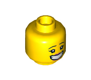 LEGO Giallo J.B. Watt con Grande Smile Minifigure Testa (Perno solido incassato) (3626 / 56149)