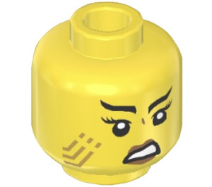 LEGO Geel Jordana Hoofd (Verzonken solide nop) (3274)