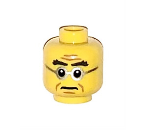 LEGO Žlutá Judge Hlava (Zapuštěný pevný cvoček) (3626 / 11494)