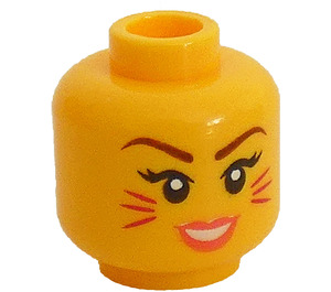 LEGO Gul Kitty Pop Minifigur Huvud (Infälld solid knopp) (3626 / 50330)