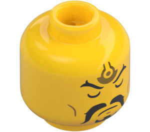 LEGO Yellow Li Jing Minifigure Head (Recessed Solid Stud) (3274)