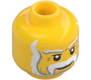 LEGO Amarillo León King Minifigura Cabeza (Espiga sólida hueca) (14430 / 79116)