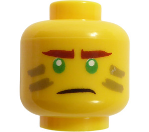 LEGO Geel Lloyd Hoofd met Dark Tan Strepen (Verzonken Solid Stud) (3626)
