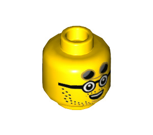 LEGO Yellow Lone Wolf Biker Minifigure Head (Recessed Solid Stud) (3626 / 84491)