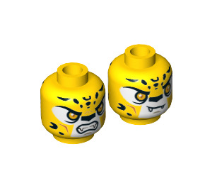 LEGO Gelb Lundor Minifigur Tiger Kopf (Vertiefte feste Noppen) (3626 / 17629)