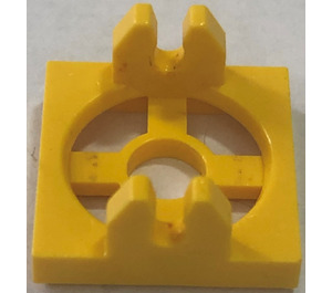 LEGO Yellow Magnet Holder Tile 2 x 2 with Tall Arms and Deep Notch (2609)