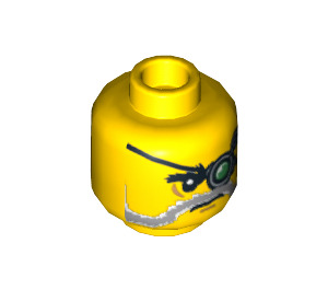 LEGO Yellow Major Quinton Steele Head (Recessed Solid Stud) (3626 / 10411)