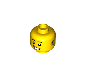 LEGO Jaune Male Diriger avec Smile et Hearing Aid (Goujon solide encastré) (3626 / 100108)