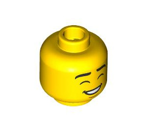 LEGO Yellow Male Visitor - Yellowish Green Jacket Minifigure Head (Recessed Solid Stud) (3274)