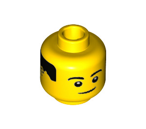 LEGO Giallo Maschio con Mountain Maglietta Minifigure Testa (Perno solido incassato) (3626 / 98550)