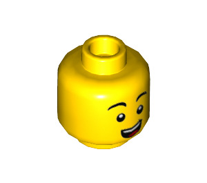 LEGO Jaune Homme (Bleu Plaid Chemise avec peeled Banane print) Minifigurine Tête (Montant solide encastré) (3626 / 69678)