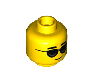 LEGO Gelb Man im rot Flannel Shirt Minifigure Kopf (Einbau-Vollbolzen) (3626 / 73963)