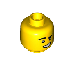 LEGO Gelb Mann im Sand Blau Anzug Minifigur Kopf (Vertiefte feste Noppen) (3626 / 66255)