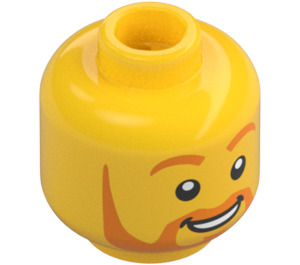 LEGO Yellow Man with Suit Jacket with Shirt and Waiscoat Minifigure Head (Recessed Solid Stud) (3626 / 84555)