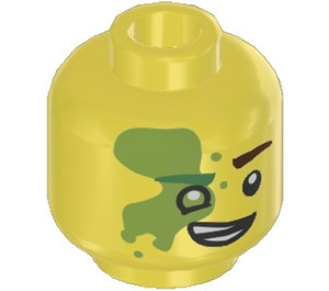 LEGO Gul Mateo Minifigur Huvud (Infälld solid knopp) (3274)