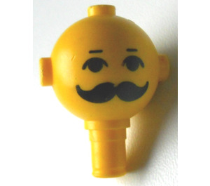 LEGO Amarillo Maxifig Cabeza con Ojos, Eyebrows y bigote