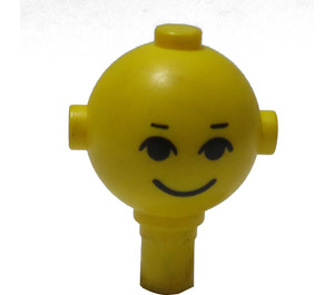 LEGO Yellow Maxifig Head with Smile and Eyebrows