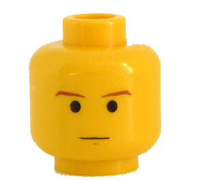 LEGO Gelb Minifigur Kopf mit Braun Eyebrows (Sicherheitsnoppe) (3626 / 83799)