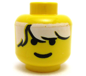 LEGO Yellow Minifig Head with Ice Planet Messy White Hair (Safety Stud) (3626)