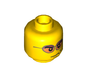 LEGO Amarillo Minifigura Cabeza con Naranja Gafas de sol y Smirk (Espiga de seguridad) (45936 / 50958)