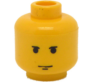 LEGO Yellow Minifig Head with Small Black Eyebrows (Safety Stud) (3626)