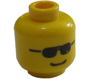 LEGO Yellow Minifig Head with Standard Grin and Sunglasses (Safety Stud) (3626)