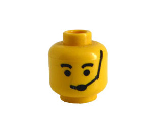 LEGO Yellow Minifig Head with Standard Grin, Eyebrows and Microphone (Safety Stud) (3626)