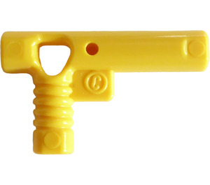 LEGO Geel Minifig Slang Nozzle met Kant String Gat zonder groeven (60849)