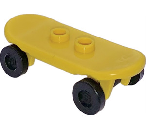 LEGO Geel Minifig Skateboard with Black Wheels