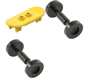 LEGO Gelb Minifig Skateboard mit Schwarz Räder