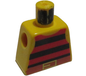 LEGO Žlutá Minifigurka Trup bez paží s Pirát Striped Košile a Hnědá Pás (973)