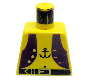 LEGO Yellow Minifig Torso without Arms with Purple Vest and Anchor Tattoo (973)