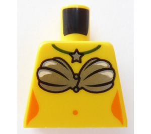 LEGO Amarillo Minifigura Torso sin brazos con Shell Bra y Estrella Cuello (973)