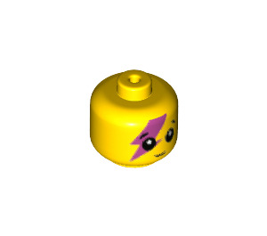 LEGO Gelb Minifigure Baby Kopf mit Pink Lightning Bolt (33464 / 65787)