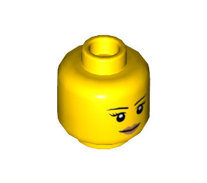 LEGO Geel Minifigure Female Hoofd (Veiligheids Stud) (10261 / 14927)